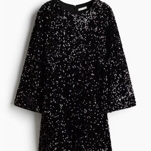 Black Sequin Dress H&M